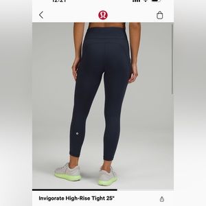 Lululemon Invigorate High-Rise 25, Size 4, True Navy